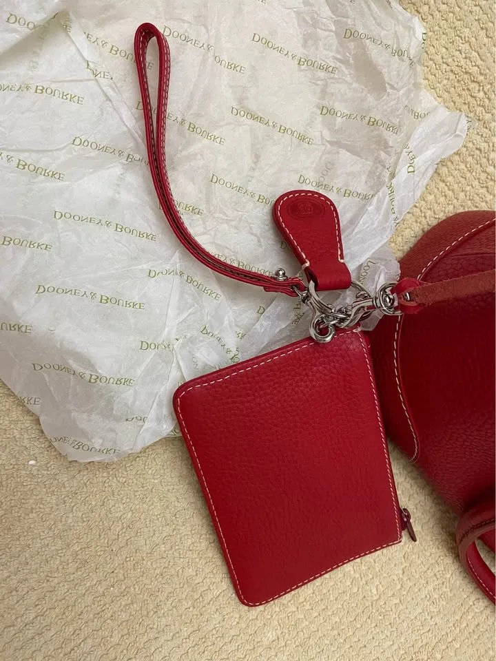 Vintage Dooney & Bourke Red Pebble Leather Satchel, *New! image indicator(7)