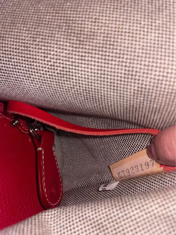 Vintage Dooney & Bourke Red Pebble Leather Satchel, *New! image indicator(9)