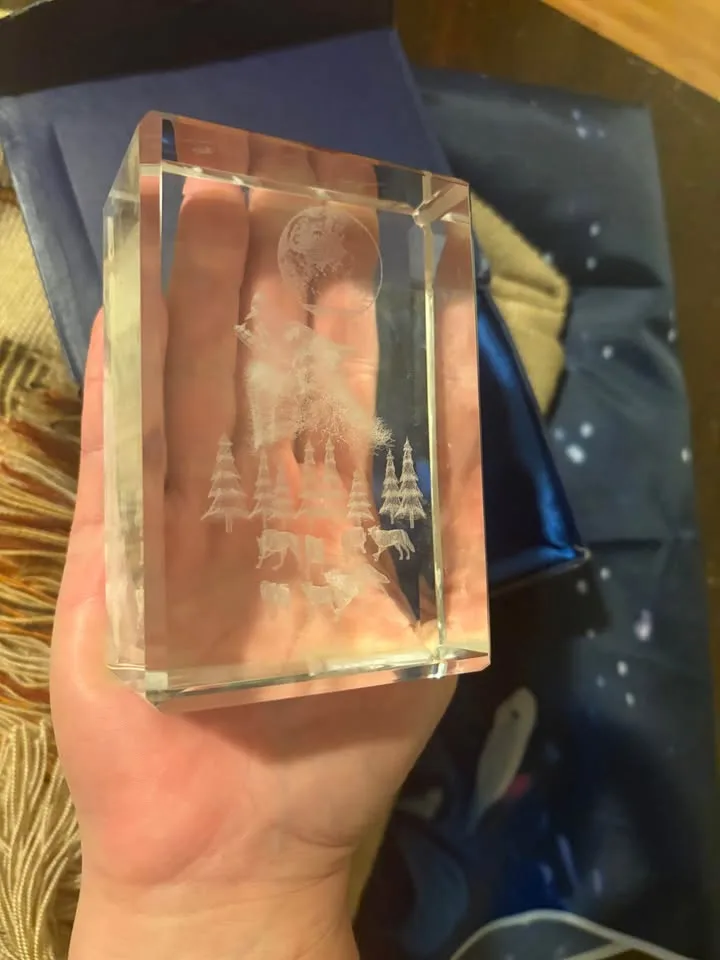 Crystal Wolf 3D Laser etched image indicator(2)