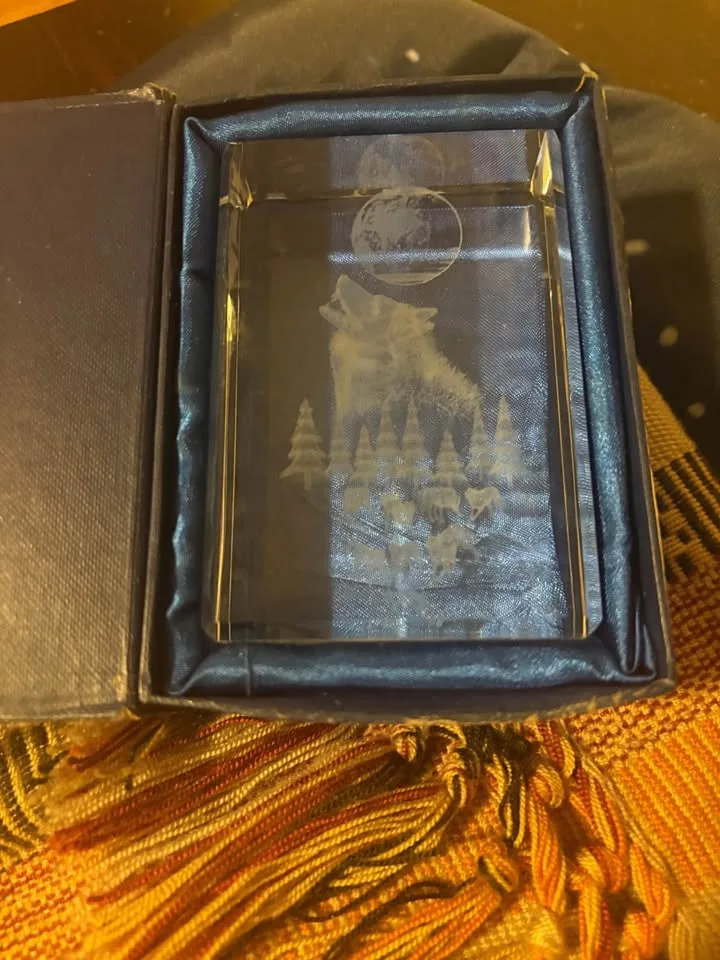 Crystal Wolf 3D Laser etched image indicator(4)