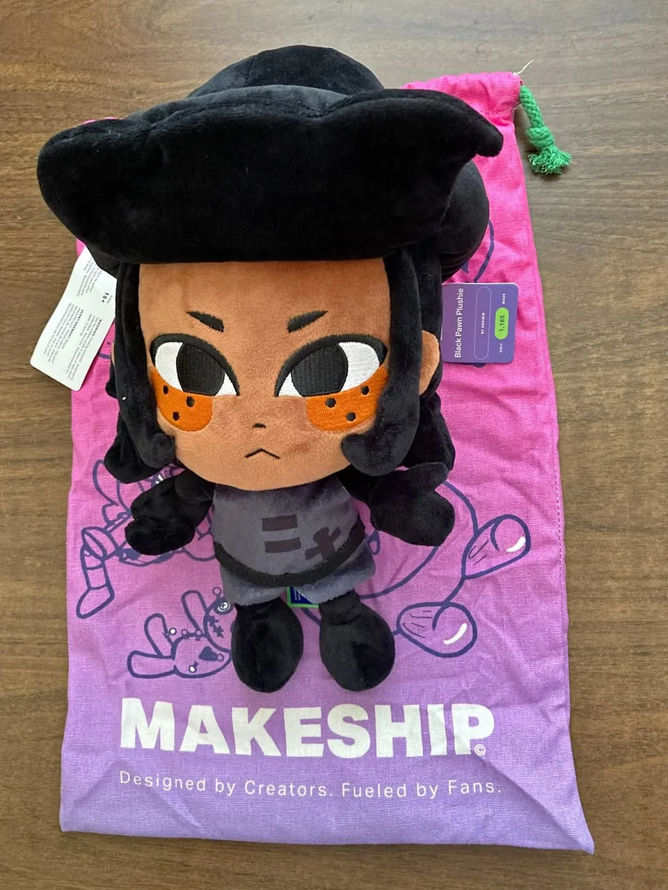 Authentic Black Pawn Plushie by Makeship, New thumbnail