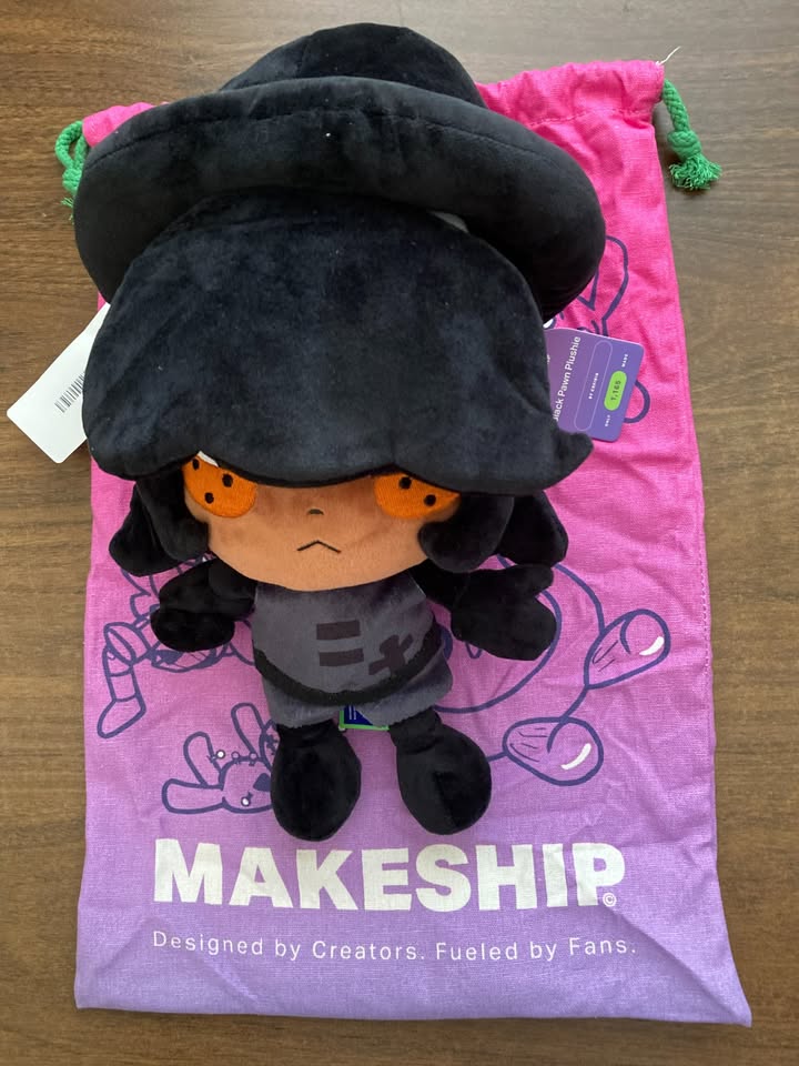 Authentic Black Pawn Plushie by Makeship, New - photo 4