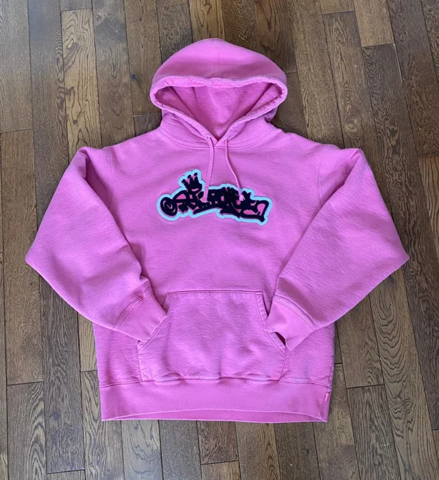 Supreme Handstyle Pink Hooded Sweatshirt