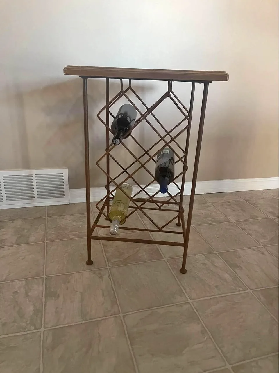 Custom Accent Table With Wine Rack
