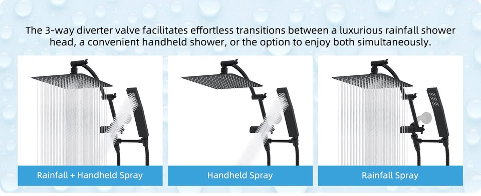 Hibbent Rainfall Shower Head Combo - photo 3