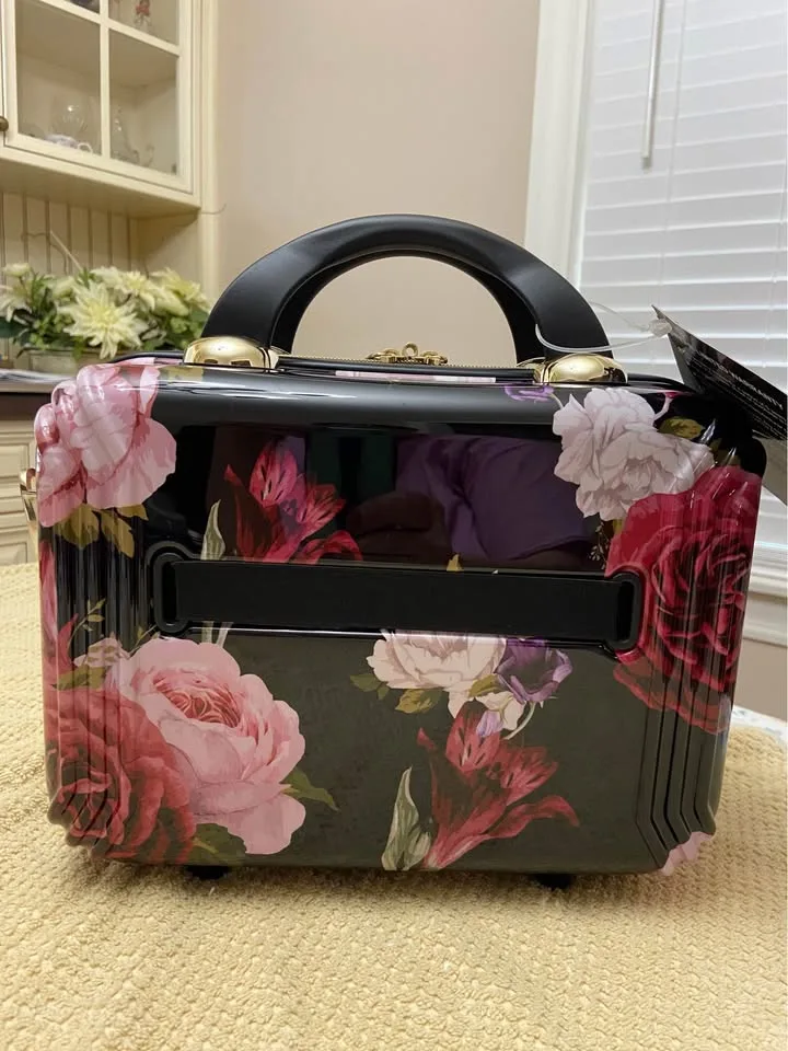 Triforce Hardside Beauty Case, Black Floral - New! image indicator(2)