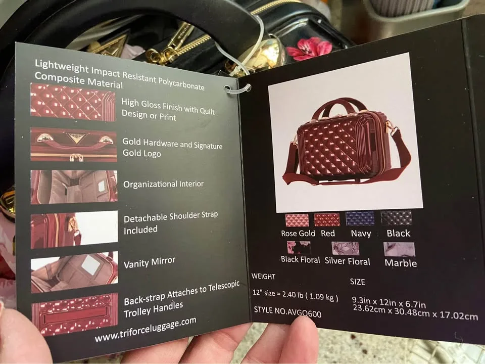 Triforce Hardside Beauty Case, Black Floral - New! image indicator(10)