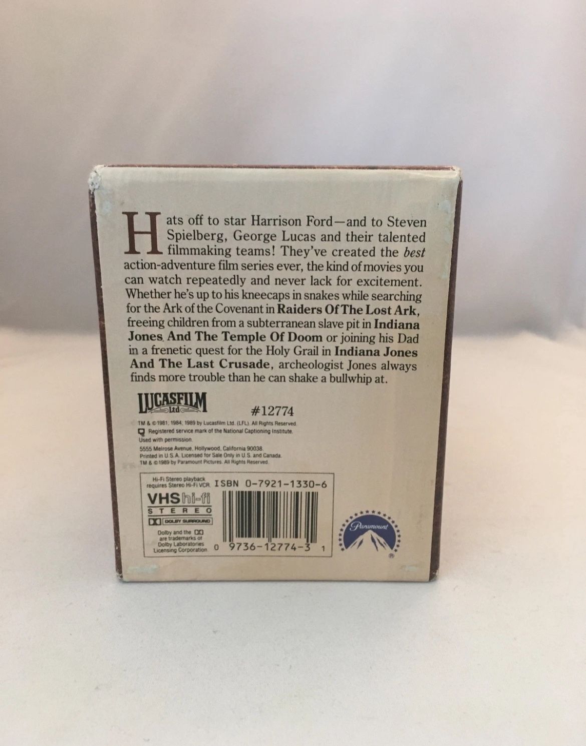 Indiana Jones VHS 3-Tape BOX Set -used- good condition - photo 3