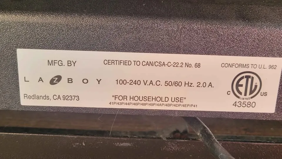 Big Black Faux Leather LaZBoy Electronic Recliner image indicator(5)