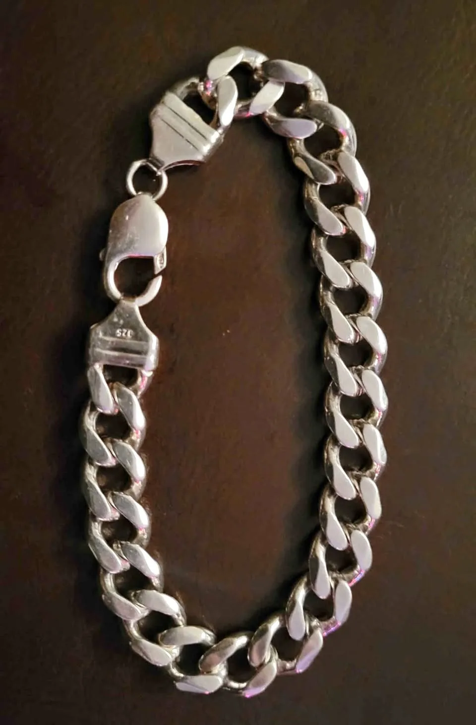 9" Solid Sterling Silver Cuban Link Bracelet - .925 thumbnail