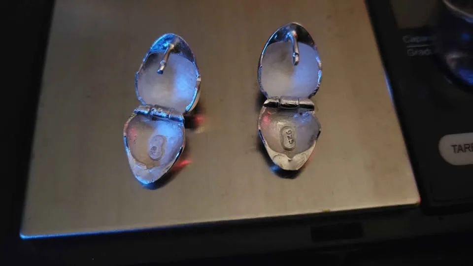 Solid Sterling Silver Huggie Style Teardrop Earrings image indicator(2)