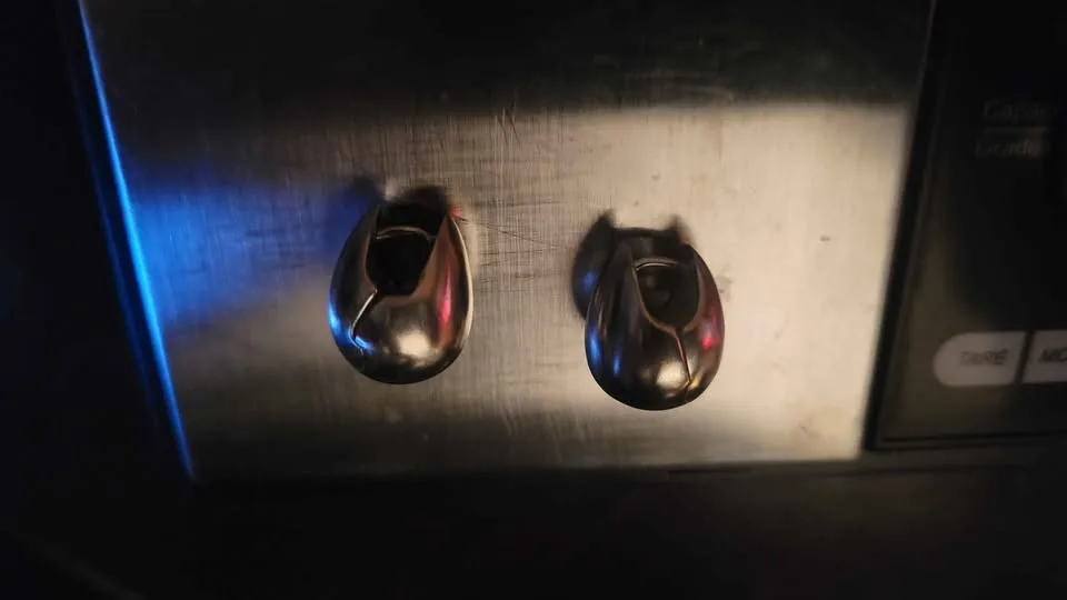 Solid Sterling Silver Huggie Style Teardrop Earrings image indicator(4)