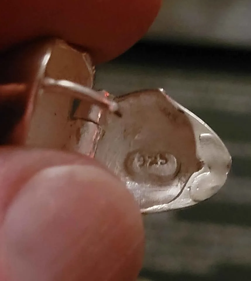 Solid Sterling Silver Huggie Style Teardrop Earrings image indicator(5)