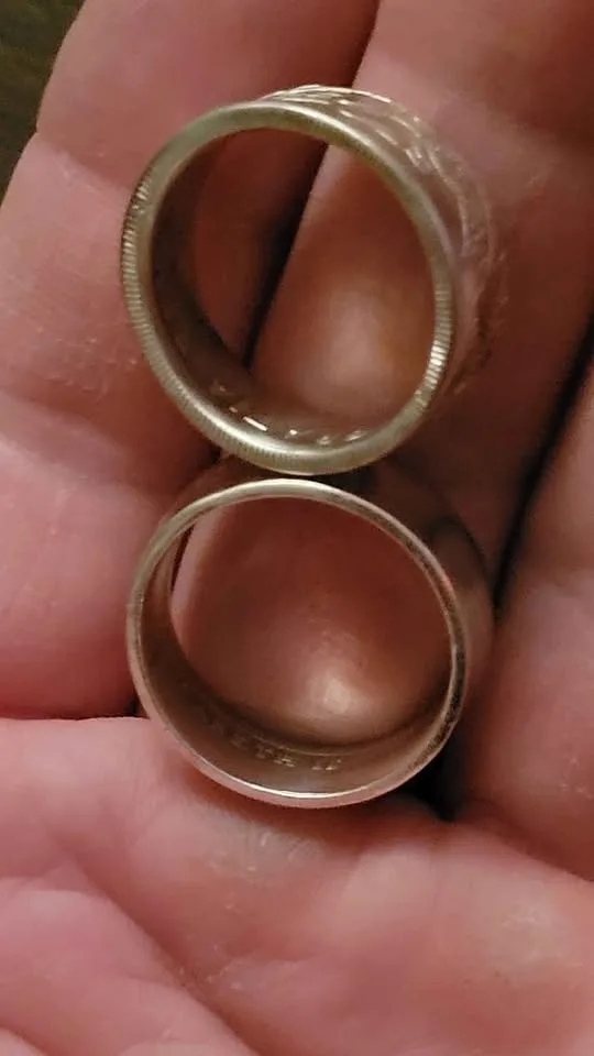 2 Silver Rings Made From Old Silver Coins image indicator(4)