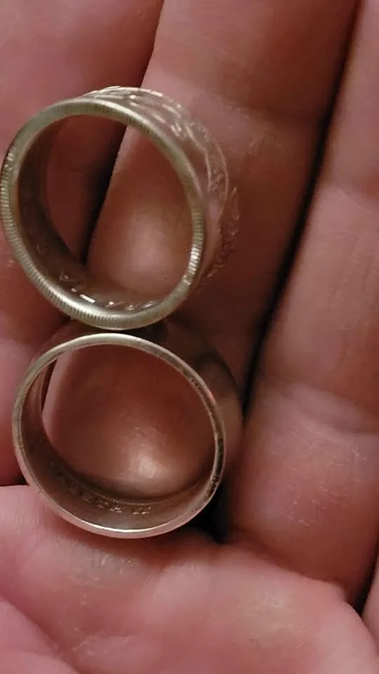 2 Silver Rings Made From Old Silver Coins image indicator(5)