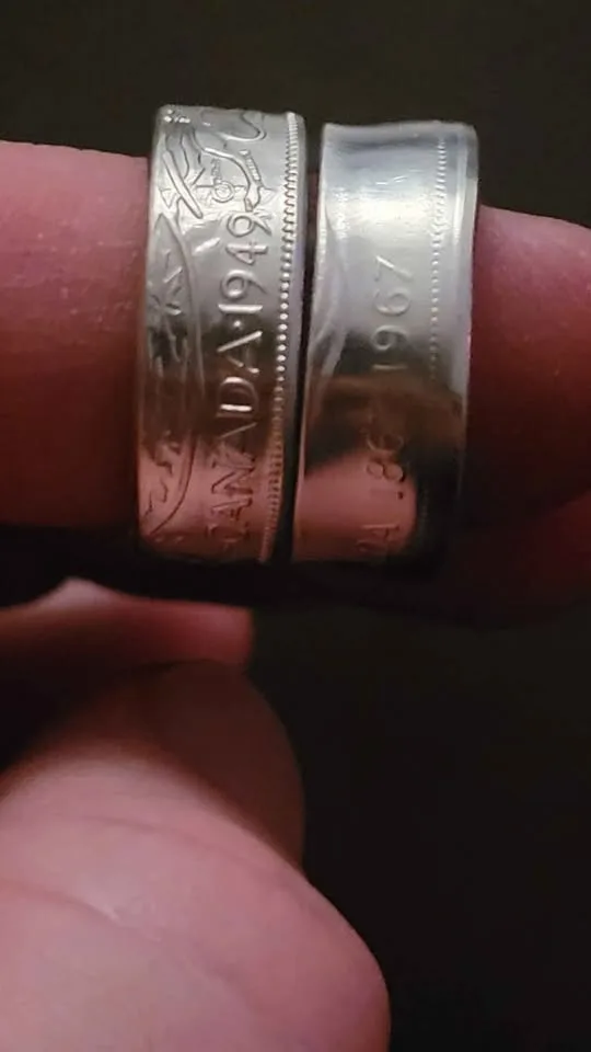 2 Silver Rings Made From Old Silver Coins image indicator(8)