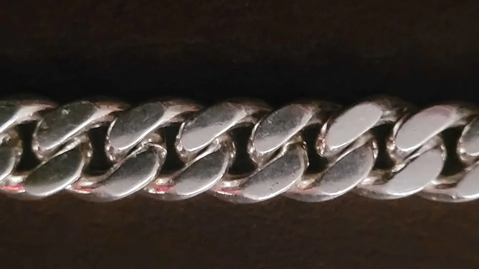 Solid .950 Siver Handmade 25" Cuban Link Chain 107.4 grams image indicator(5)