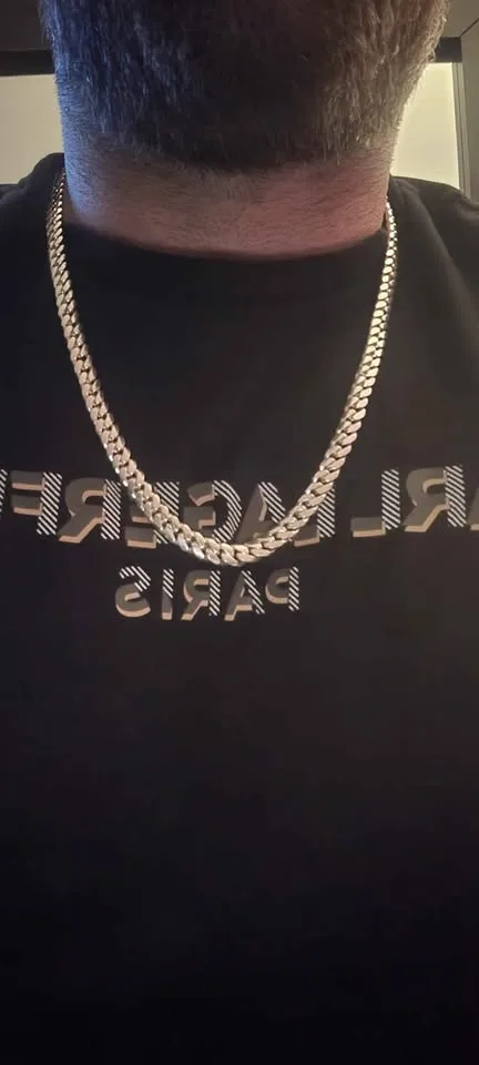 Solid .950 Siver Handmade 25" Cuban Link Chain 107.4 grams image indicator(7)