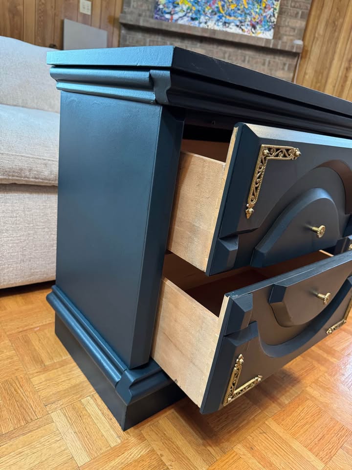 Gorgeous Dark Indigo & Gold Nightstands - photo 5