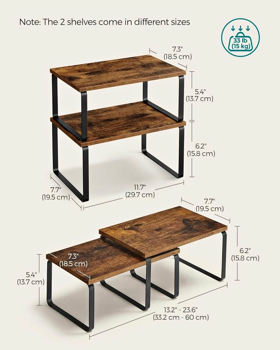 Cabinet Organizer Shelf Set – Brand New (Set of 2)