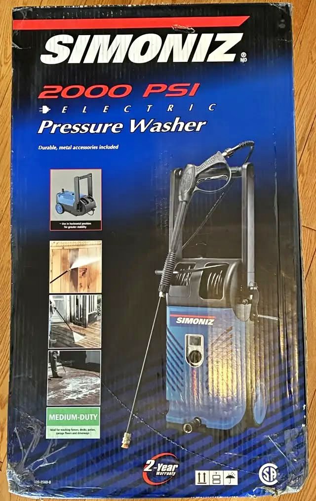 Simoniz electric pressure washer 2000 psi. Brand new. Never used