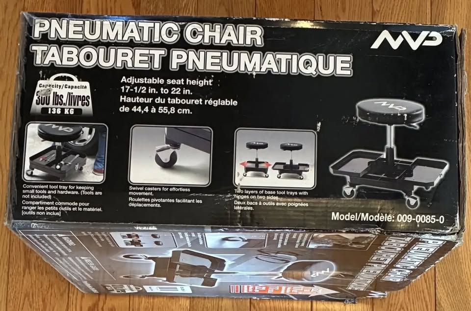 MVP Pneumatic garage/shop/workshop chair on casters. Brand new - photo 2