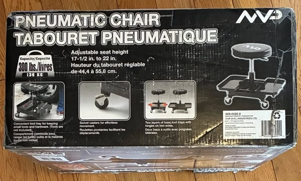 MVP Pneumatic garage/shop/workshop chair on casters. Brand new - photo 3