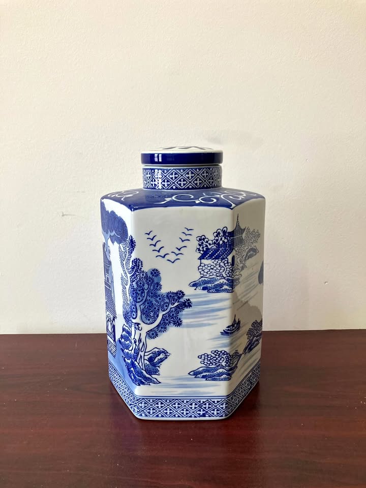Blue & White Cobi Style Jar