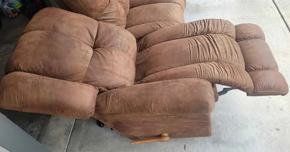 LaZBoy Microsuede Recliner Sofa & Rocker Recliner image indicator(9)