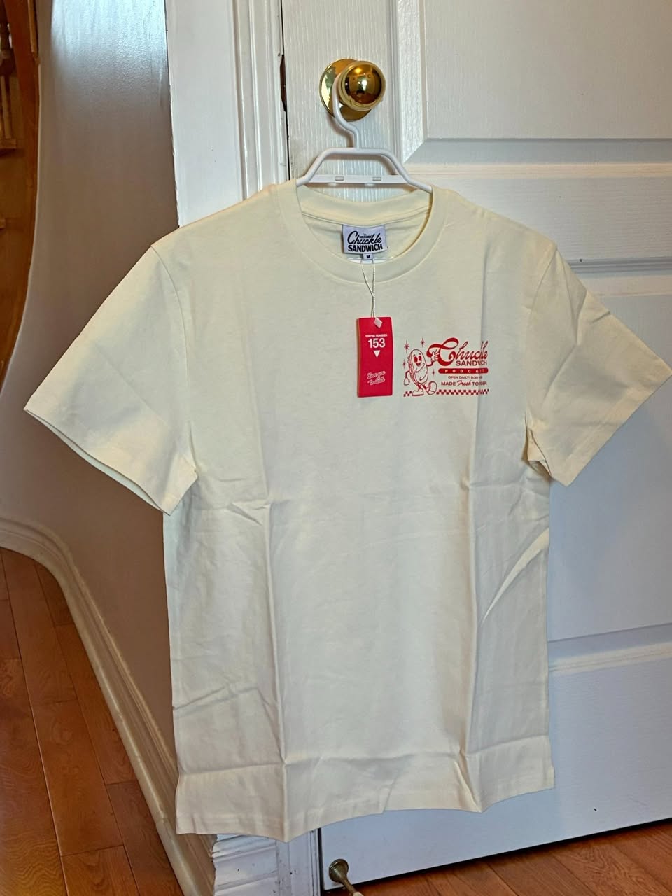 Chuckle Sandwich Menu T-shirt, Last Merch, Size M, White, New