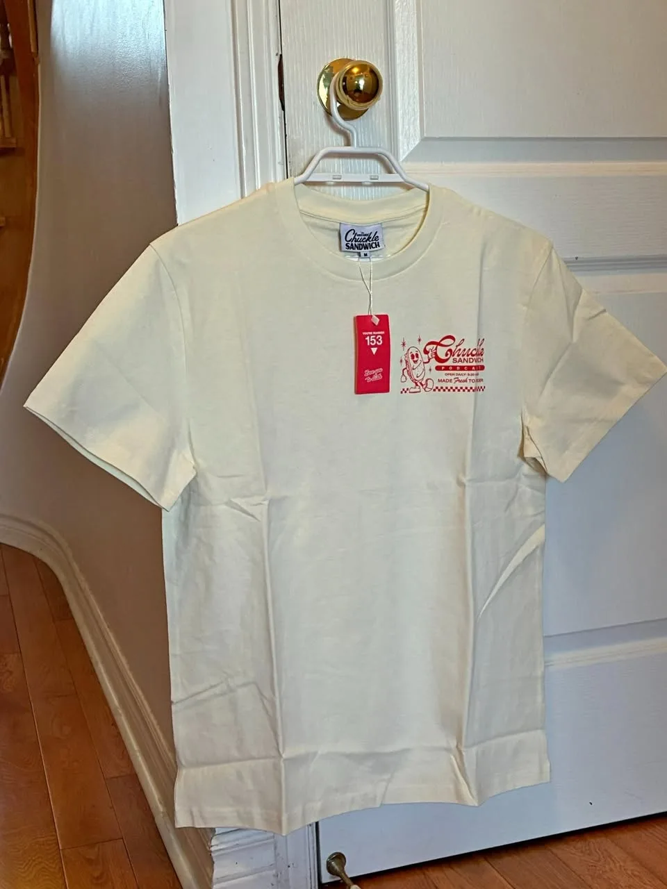 Chuckle Sandwich Menu T-shirt, Last Merch, Size M, White, New thumbnail
