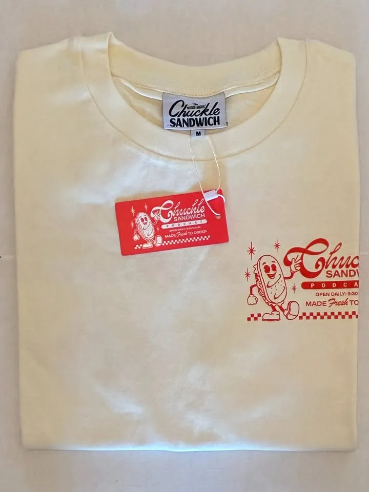Chuckle Sandwich Menu T-shirt, Last Merch, Size M, White, New image indicator(3)