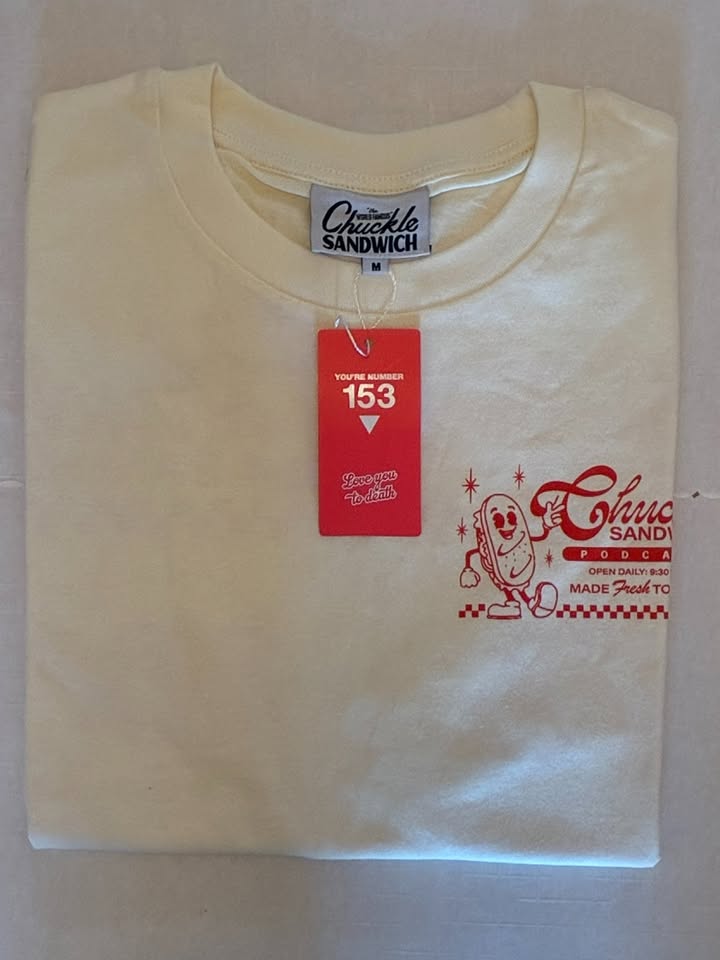 Chuckle Sandwich Menu T-shirt, Last Merch, Size M, White, New - photo 4