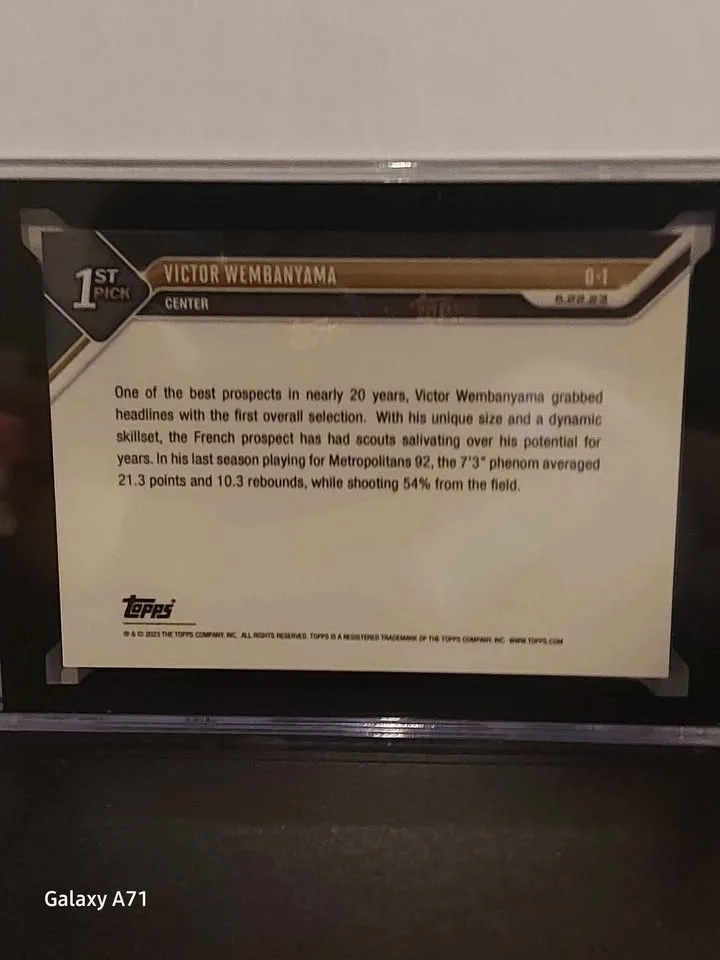 VICTOR WEMBANYAMA ROOKIE DRAFT CARD GEM MINT GRADED 10 image indicator(2)