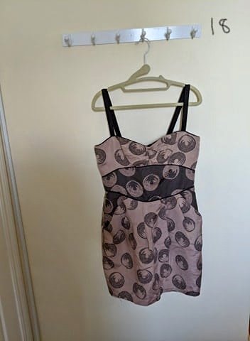 BCBG strappy light pink and black cocktail dress