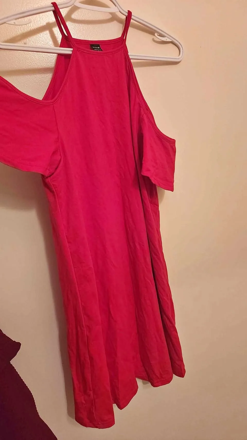 Red cotton off the shoulder red dress (medium)