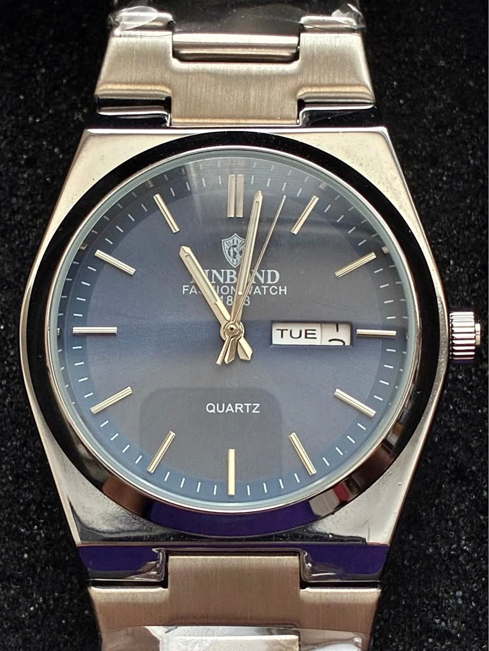 Binbond fashion watch 1853 Men’s, Silver/Blue, Brand new thumbnail