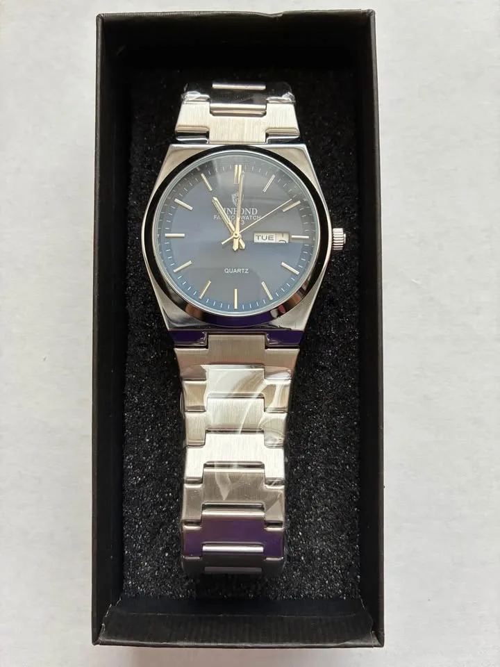 Binbond fashion watch 1853 Men’s, Silver/Blue, Brand new image indicator(2)