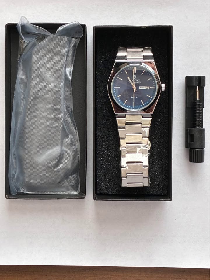 Binbond fashion watch 1853 Men’s, Silver/Blue, Brand new - photo 3