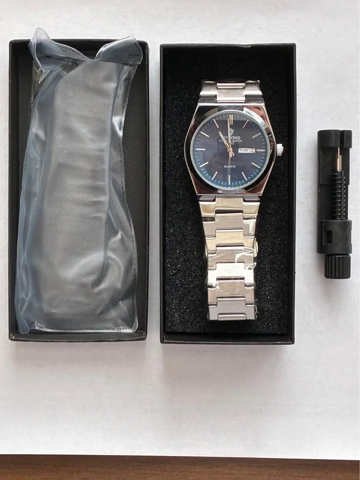 Binbond fashion watch 1853 Men’s, Silver/Blue, Brand new image indicator(3)
