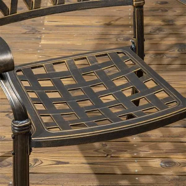 Outsunny Bronze Aluminum Patio Dining Set image indicator(2)