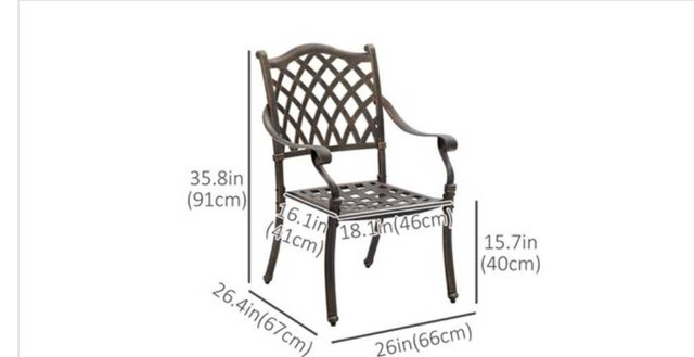 Outsunny Bronze Aluminum Patio Dining Set - photo 4