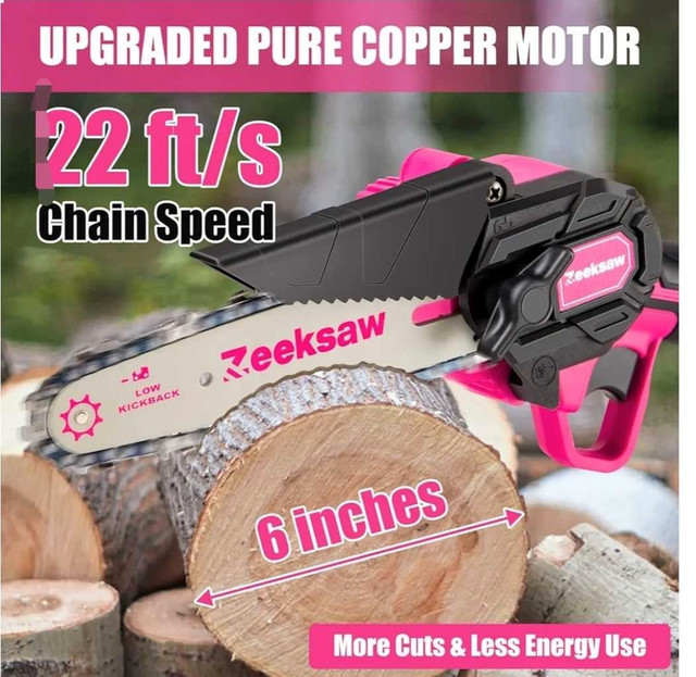 Mini Chainsaw Cordless 6in -Electric Handheld Chainsaw Battery - photo 2