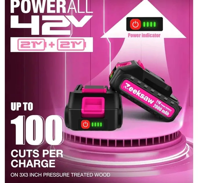 Mini Chainsaw Cordless 6in -Electric Handheld Chainsaw Battery image indicator(3)