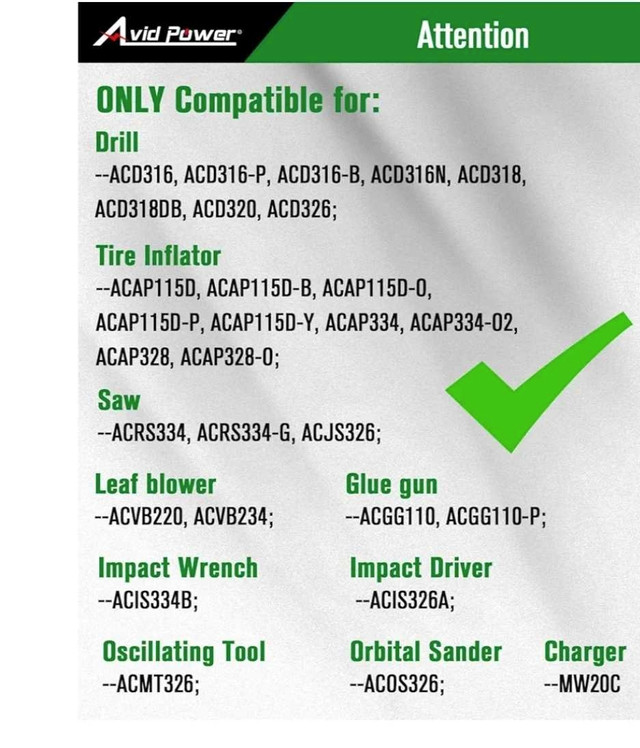AVID POWER 20V MAX 1.5 Ah Lithium Ion Rechargeable Only - photo 3