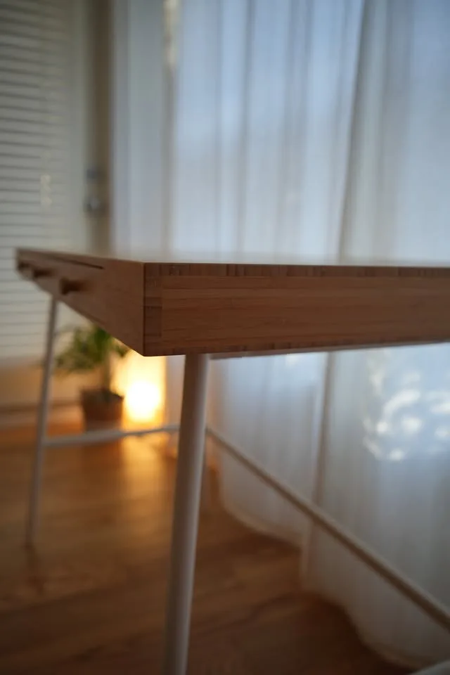 IKEA Bamboo Desk – Modern Minimalist Design, Excellent Condition image indicator(3)