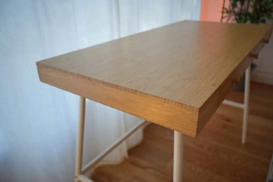 IKEA Bamboo Desk – Modern Minimalist Design, Excellent Condition image indicator(4)