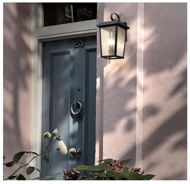 Large outdoor wall sconce (BLACK) porch light image indicator(5)