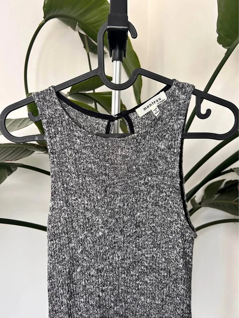 Grey Dress with Mesh Detail