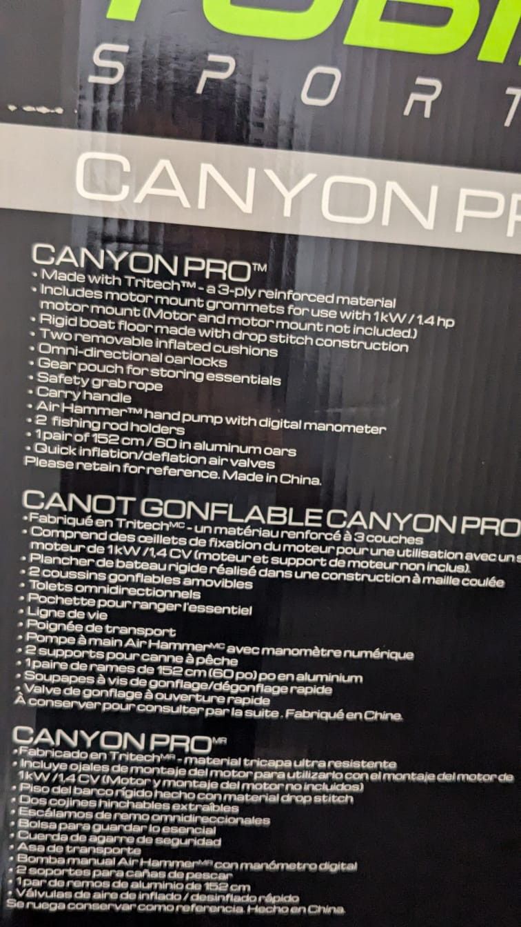Canyon Pro Inflatable Boat W/ Accessories - photo 4